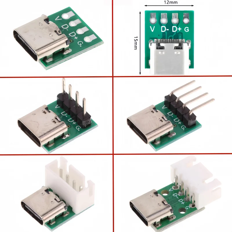 1/5/10Pcs USB 3.1 Type C Connector 16 Pin Test PCB Board Adapter 16P Connector Socket For Data Line Wire Cable Transfer