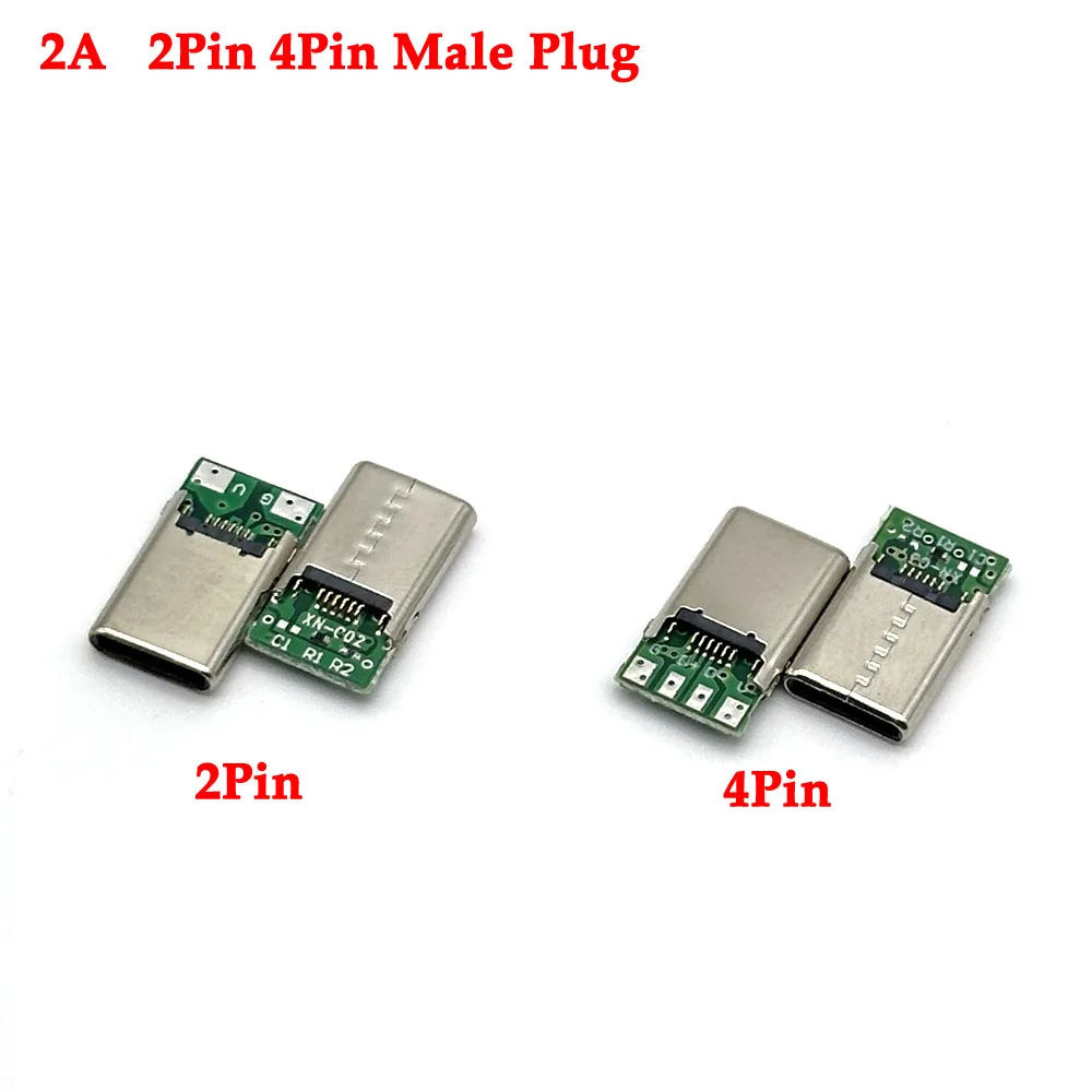 1/20PCS 2A USB 3.1 Type-C Connector 2Pin 4Pin Male Socket Receptacle Adapter to Solder Wire & Cable 16 Pins Support PCB Board