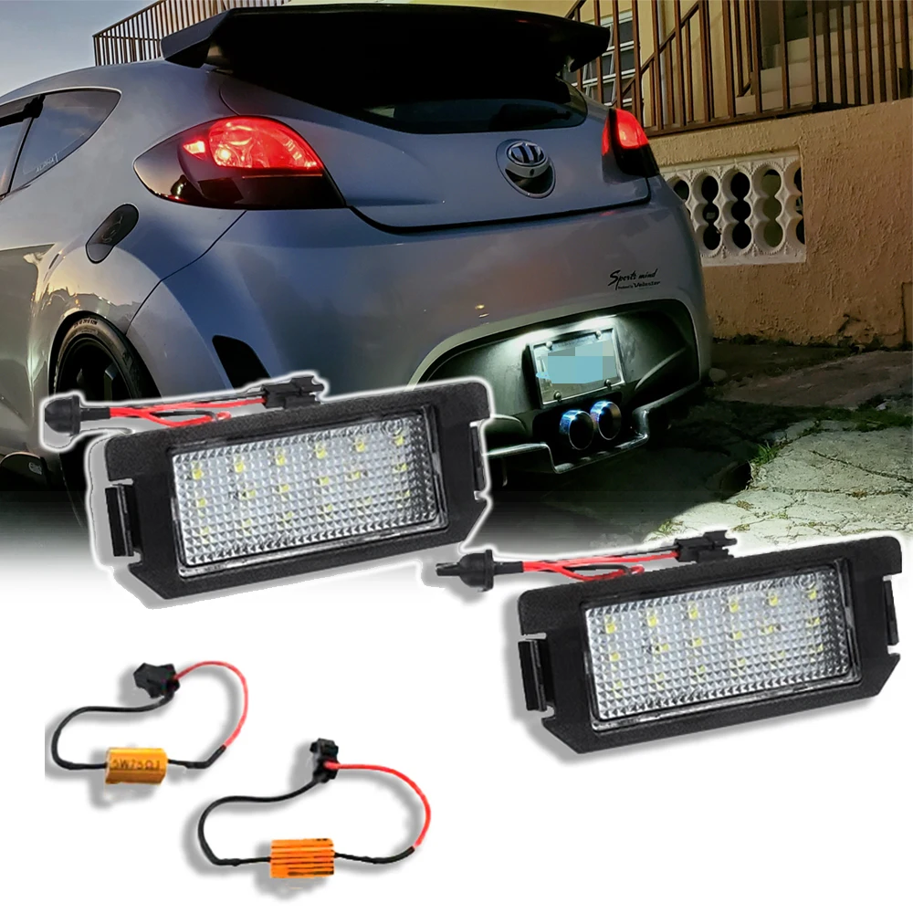 Canbus LED Tail Number License Plate Light for Hyundai I10 I20 Ioniq XG30 Terracan Tiburon Genesis Coupe Veloster 6000K