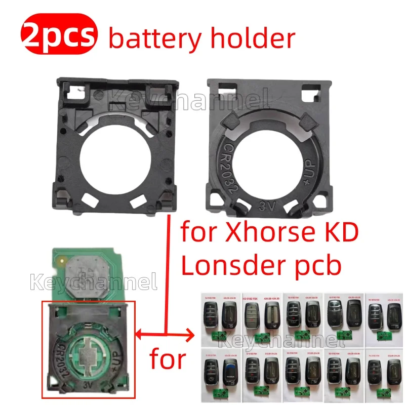 2PCS Car Smart Key Circuit Board 2032 Battery Holder Suitable for Toyota Subaru Lexus 0020 0182 0010 Battery Battery Fixture