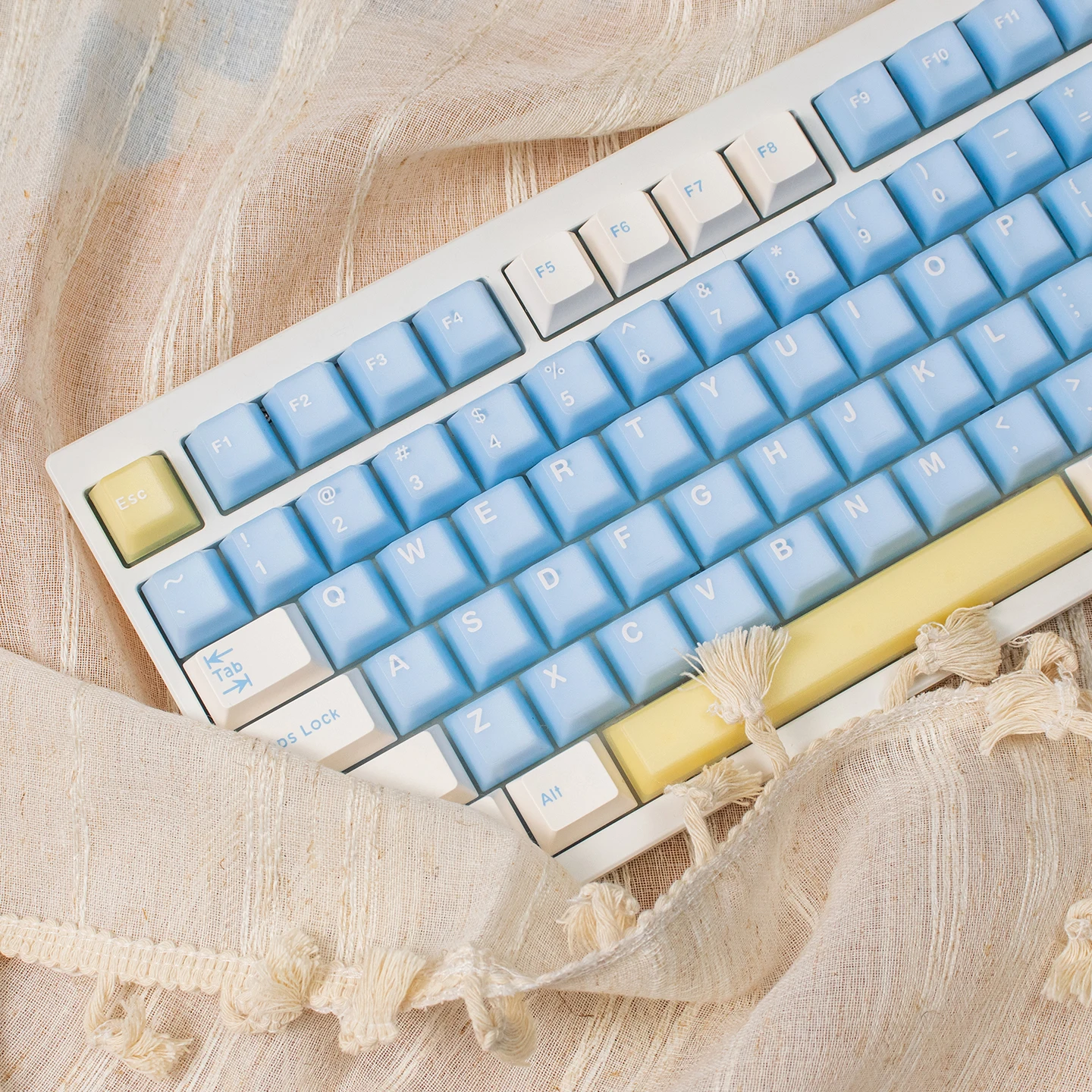 Sea Salt keycaps 164 keys Blue Translucent keycaps Double Shot Cherry Profile PBT PC keycap For 64/87/96/104 Mechanical keyboard