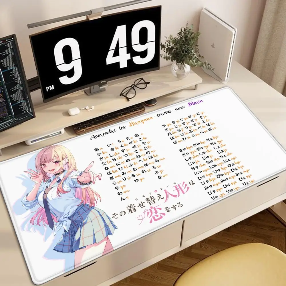 Cute Anime Kitagawa Marin M-My Dress-Up Darling Mouse Pad Large Gaming Mousepad with Stitched Edges Thickened Desk Mat PC