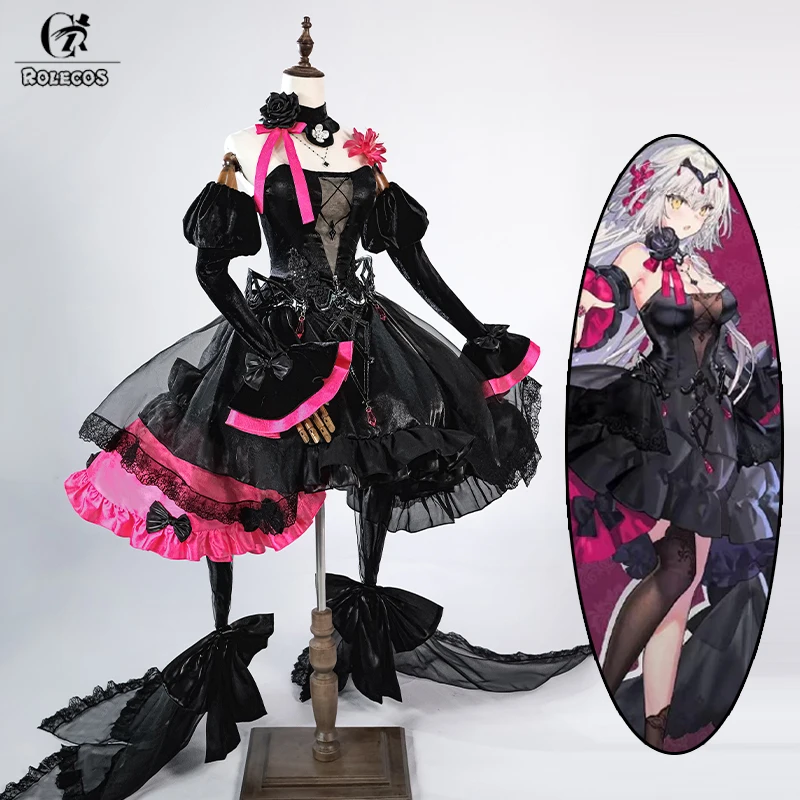 ROLECOS Game New FGO Alter Cosplay Costume Art Jeanne DArc Alter New Year Black Lolita Dress Woman Carnival Halloween Uniform