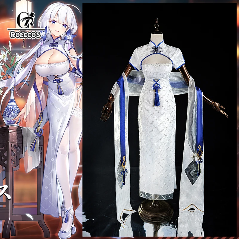 ROLECOS Game HMS Illustrious Cosplay Costume Women Elegant Qipao Halloween Party Role Play Cheongsam
