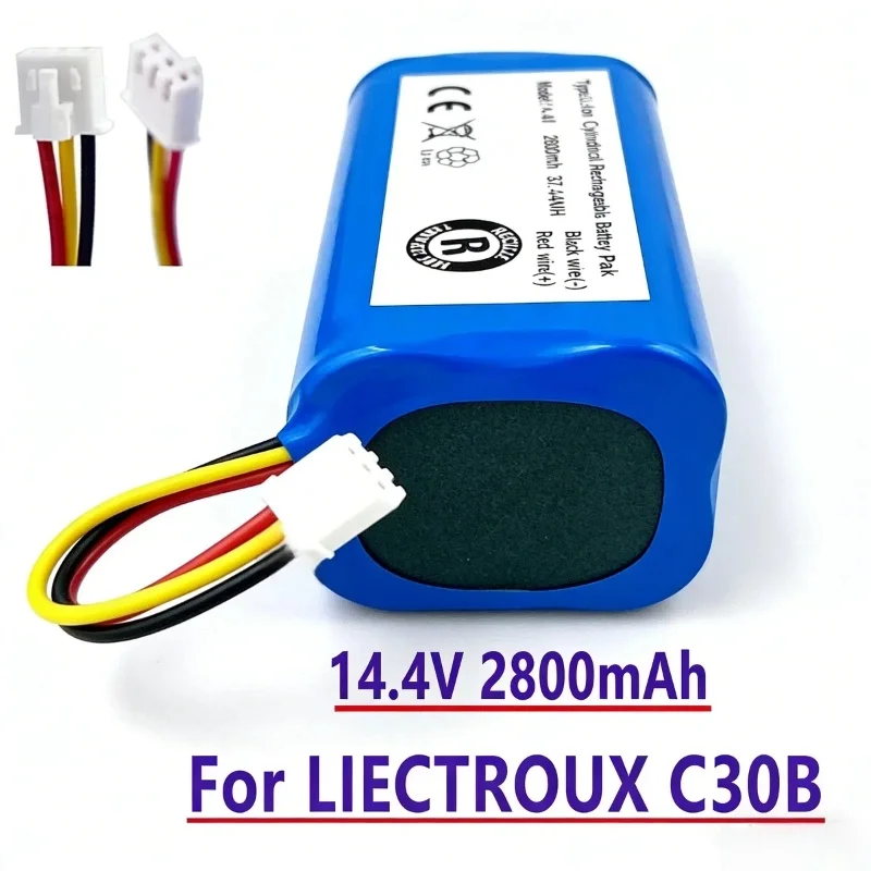 Premium 14.4V 2800mAh Lithium Battery Replacement for Lirctroux C30B Robot Vacuum Cleaner Home Cleaning Spare Part