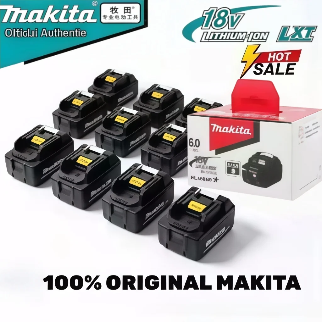 Genuine Makita Red Box 18V 6Ah Premium Battery Supply Compatible With BL‑Series Heavy‑Duty Portable Cordless Hand Power Tools