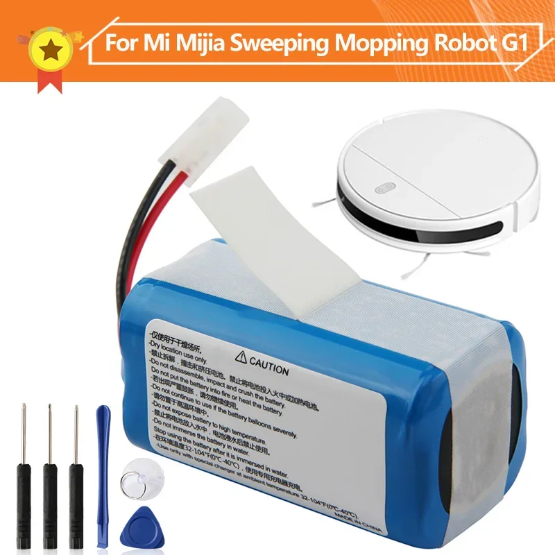 Vacuum Cleaner Battery H18650CH-4S1P For Xiaomi Mijia Mi Sweeping Mopping Robot G1 High Quality Batteries 2600mAh With Tool