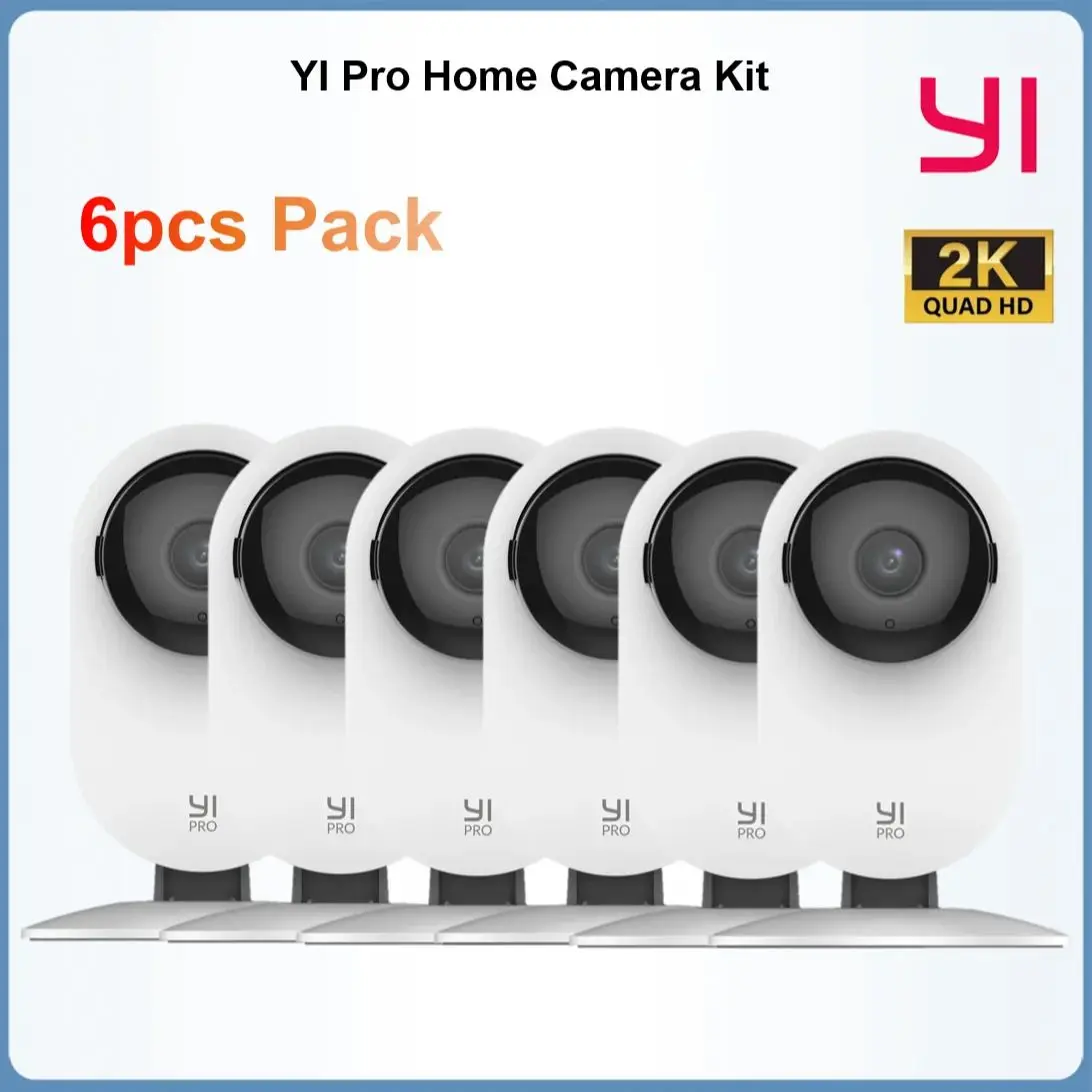 YI Pro 6pcs 2K 3MP  Wifi Home Camera with Motion Detection Security  Baby Monitor Video Surveillance System Pet IP Smart Cam