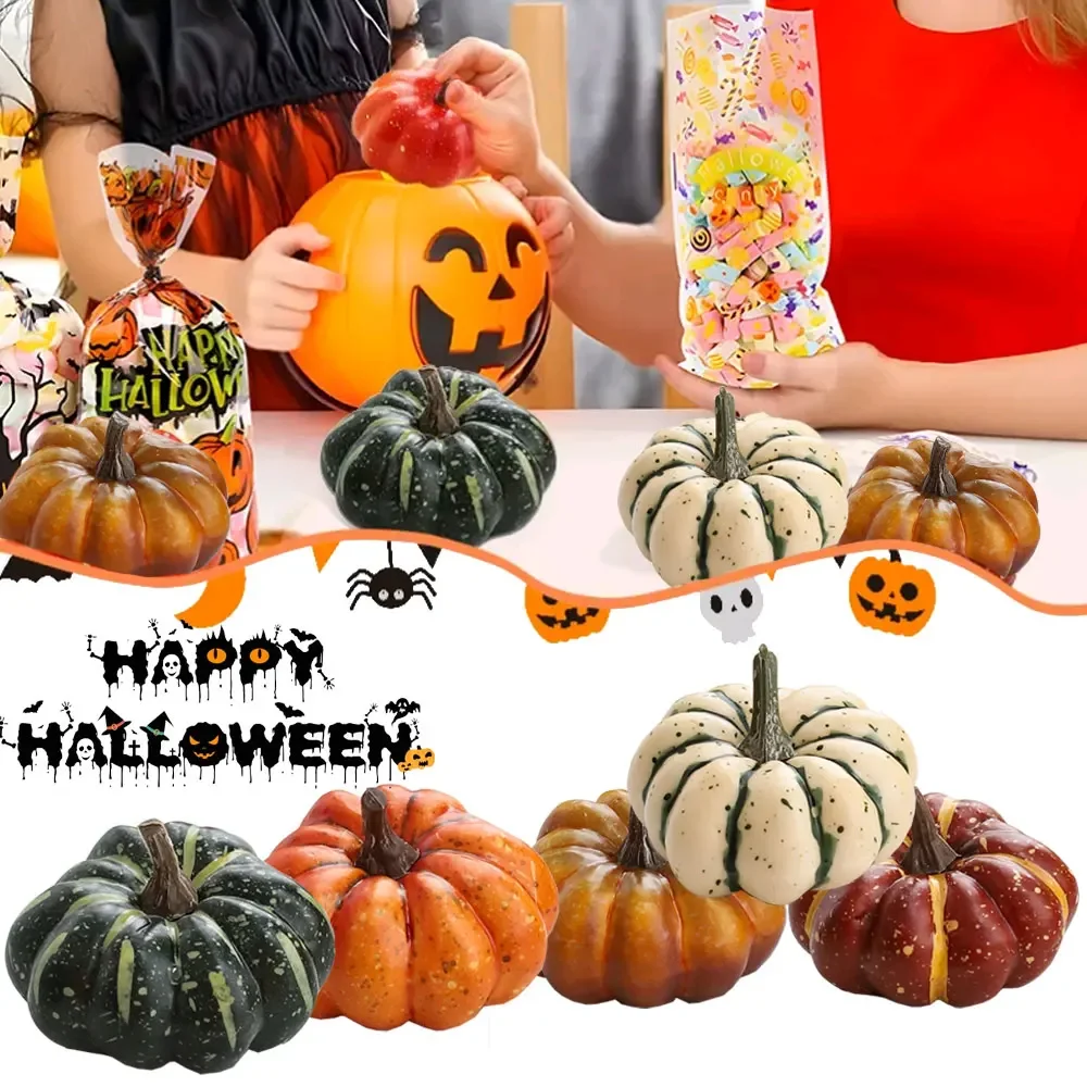 1Pc Halloween Artificial Mini Pumpkin Decor Simulation Vegetable DIY Craft Halloween Home Party Decoration Farmhouse Props