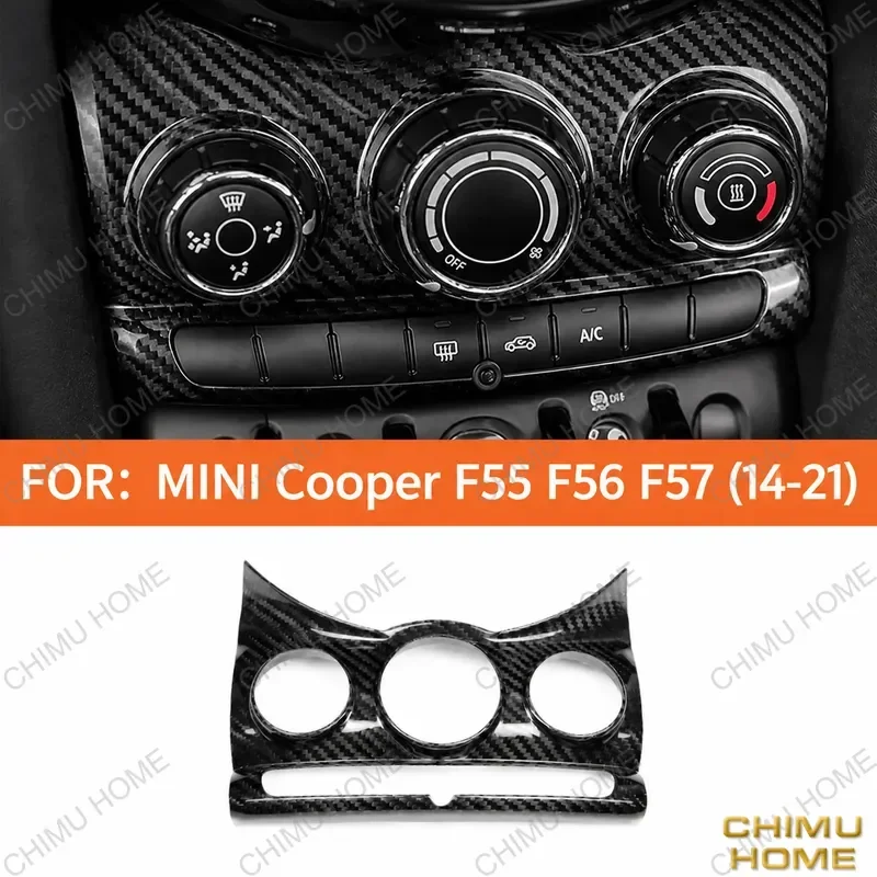 【CHIMU HOME】 Real Carbon Fiber AC Knob Panel Cover Trim for Mini Cooper F55 F56 2014-2021 Interior Dashboard Decor
