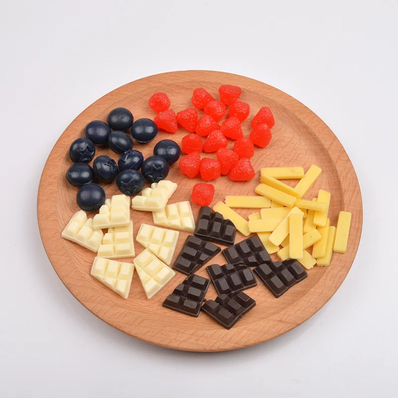 10pcs Mini Fruit Chocolate Strawberry Artificial Blueberry Toys Doll Accessories Food Play PVC Simulation Decorations Home Decor