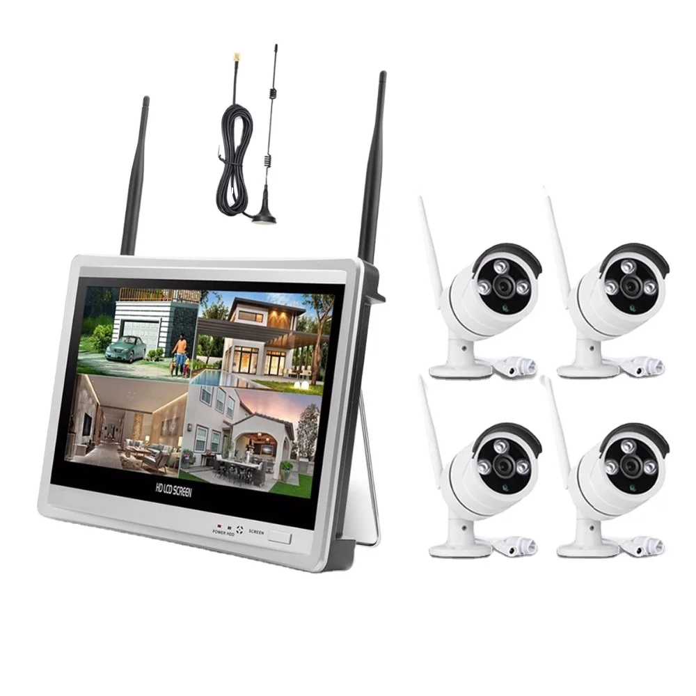 Wireless Home Camera Video Surveillance System 4CH NVR Kit 1080P Security System CCTV 12.5