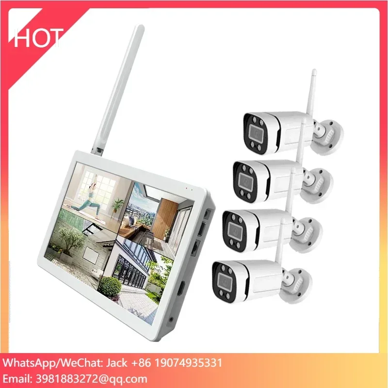 High Quality 10.1 Inch Security Camera Full Set Wireless Cctv Camera System Wifi Surveillance All in One Home 2MP DC 12V