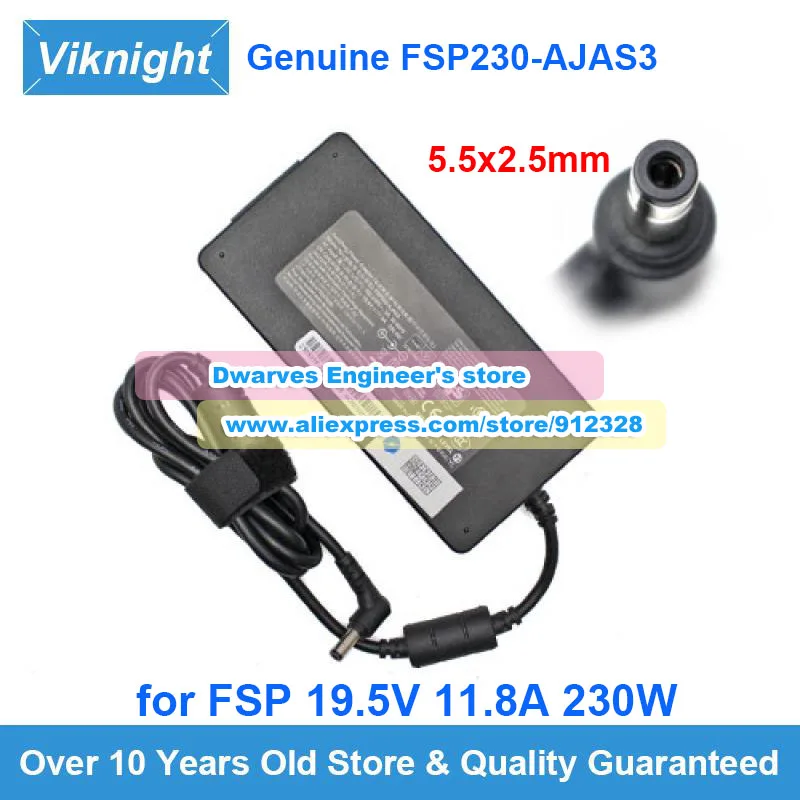 Genuine FSP FSP230-AJAS3 AC Adapter 19.5V 11.8A 230W for Intel NUC X15 LAPKC71E GM71DP MD62388 XMG Fusion 15 Eluktronics Max-17