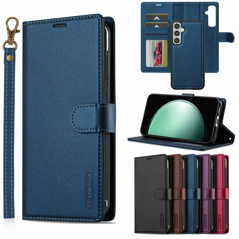 2 in 1 Leather Case For iPhone 17 16 15 14 13 12 11 Pro Max Plus Air 16E X XS XR 7 8 Business Flip Luxury Wallet Magnetic Cover