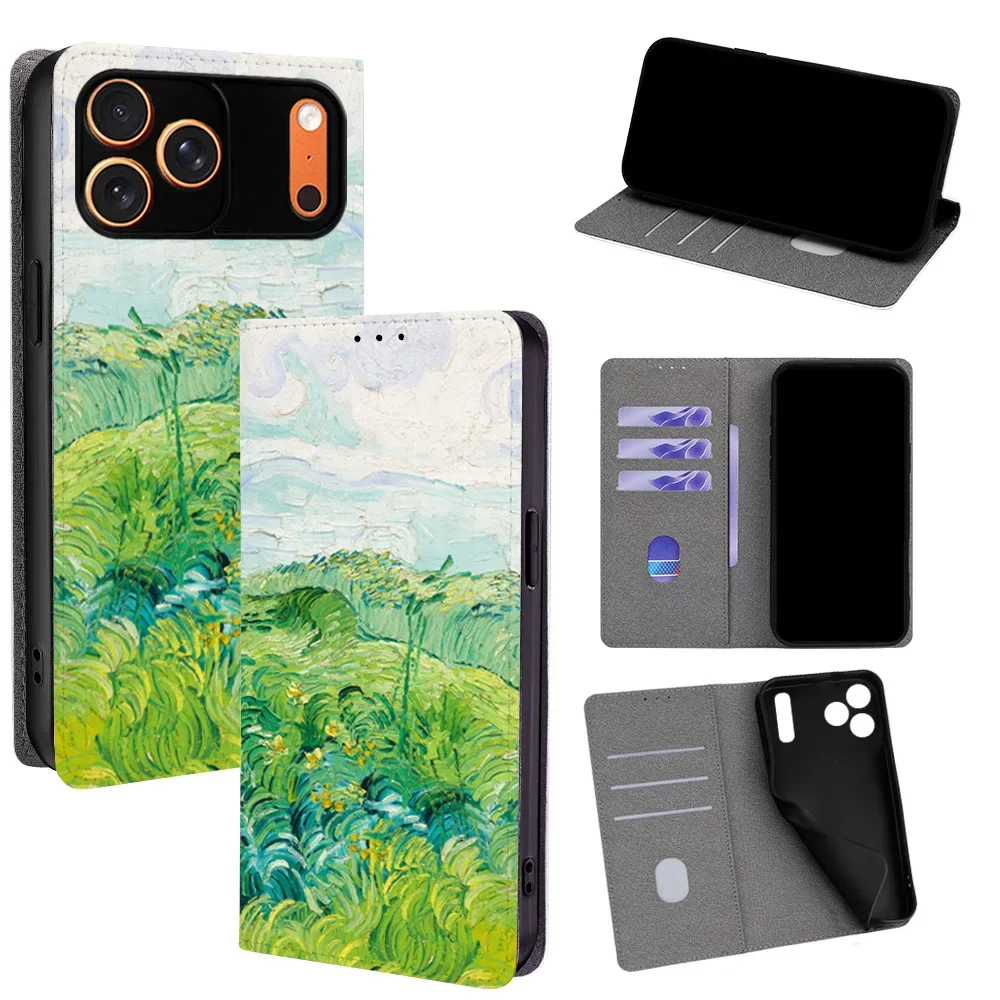 Magnetic Colorful Flip Phone Cover for iPhone Air 17 16 15 14 13 12 11 Pro Max 7 8 Plus XS Max XR with Built-in Wallet Card Case