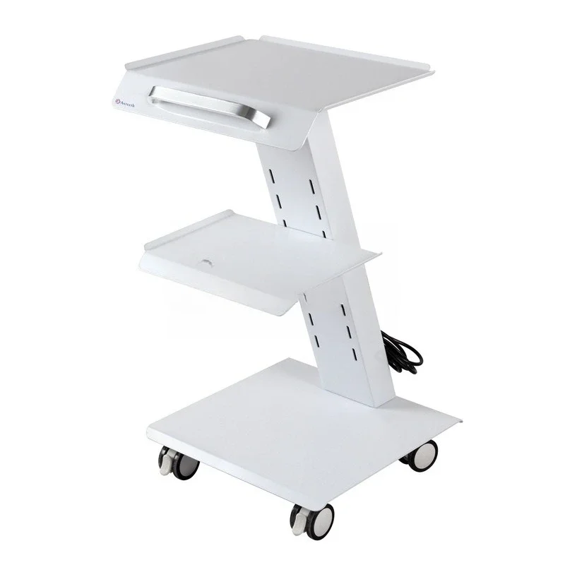 Portable trolley Three-layer high-gloss white function car Beauty pet clinic Mobile tool cart