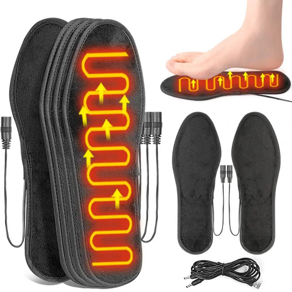 1 Pair USB Electric Heated Insole Men Women Washable Thermal Winter Outdoor Hunting Camping Skiing Foot Warmer Heating Shoe Pad