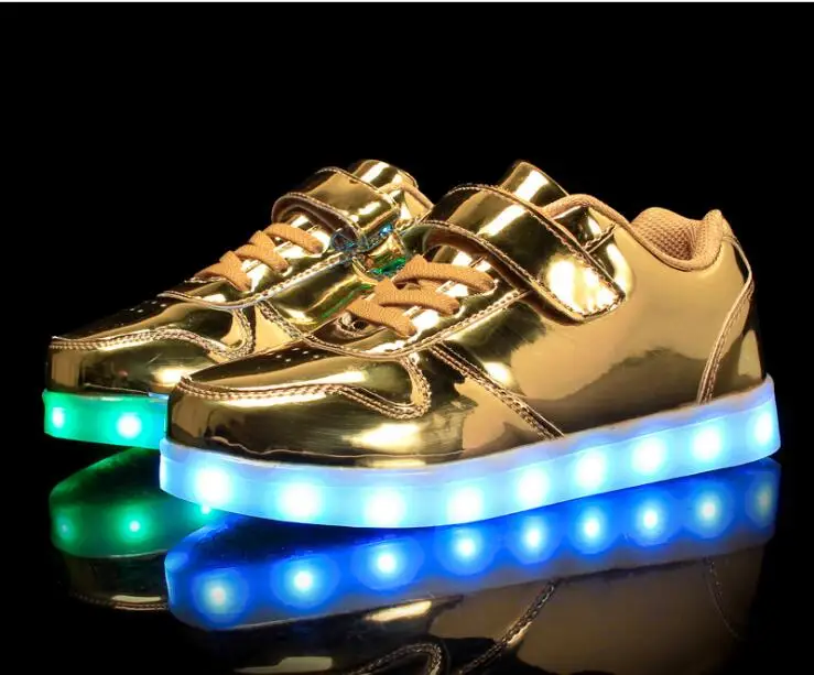 2019 Fashion 8 Colors Kids Sneakers USB Charging Luminous Lighted Sneakers Boy/Girls Colorful LED Children Shoes size 25-35