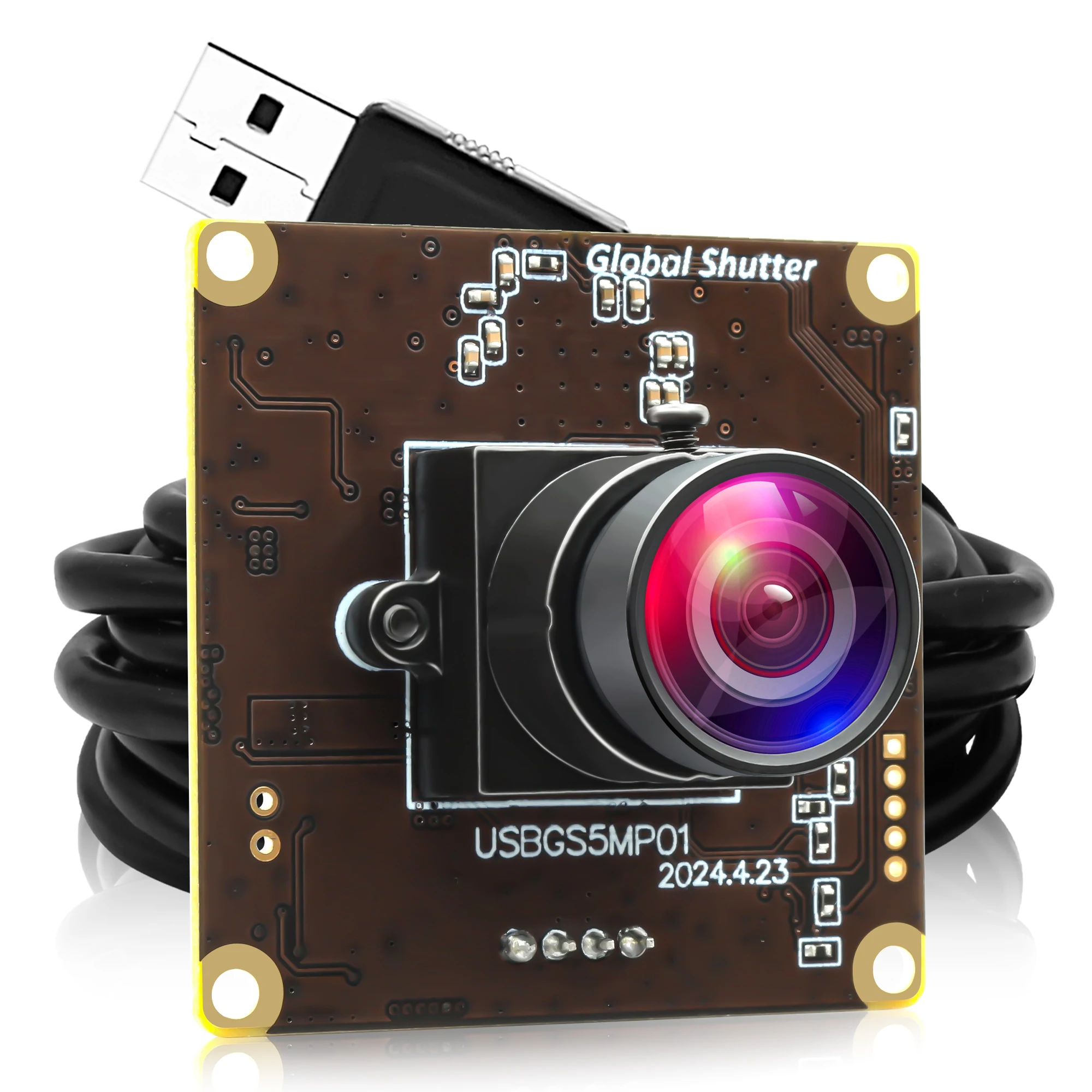 5MP 50FPS Global Shutter USB Camera 1080P 60FPS Camera Module Mini Low Light Webcam No Distortion Lightburn Golf Camera UVC