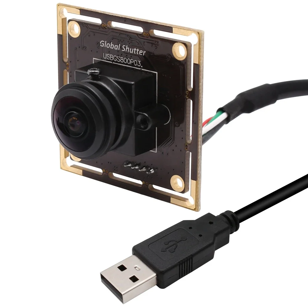 NEW ELP Global Shutter USB Camera 1MP 120fps 210fps 420fps 640fps OV9281 Monochrome Fisheye Lens Mini HD Webcam Camera Module