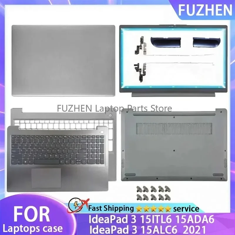 New For IdeaPad 3 15ALC6 15ITL6 15ADA6  2021 Laptop LCD Back Cover Front Bezel Palmrest Bottom Case Keyboard Hinges