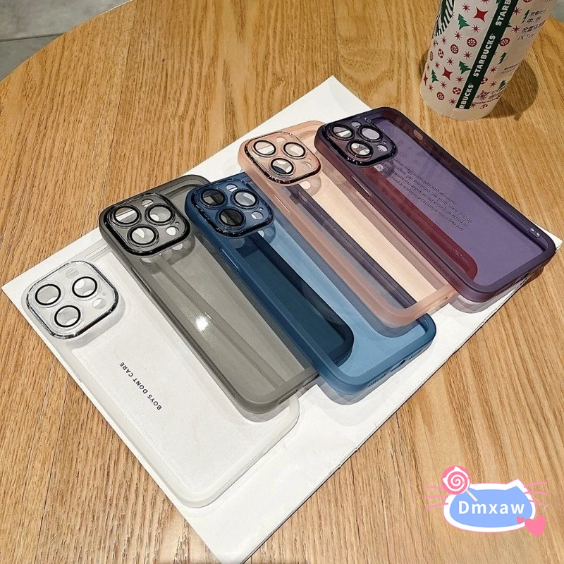 For Infinix Zero 30 4G 5G Smart 6 Plus 5 Phone Case With Camera Lens Film Simple Transparent Soft Couple Mobile Back Cover