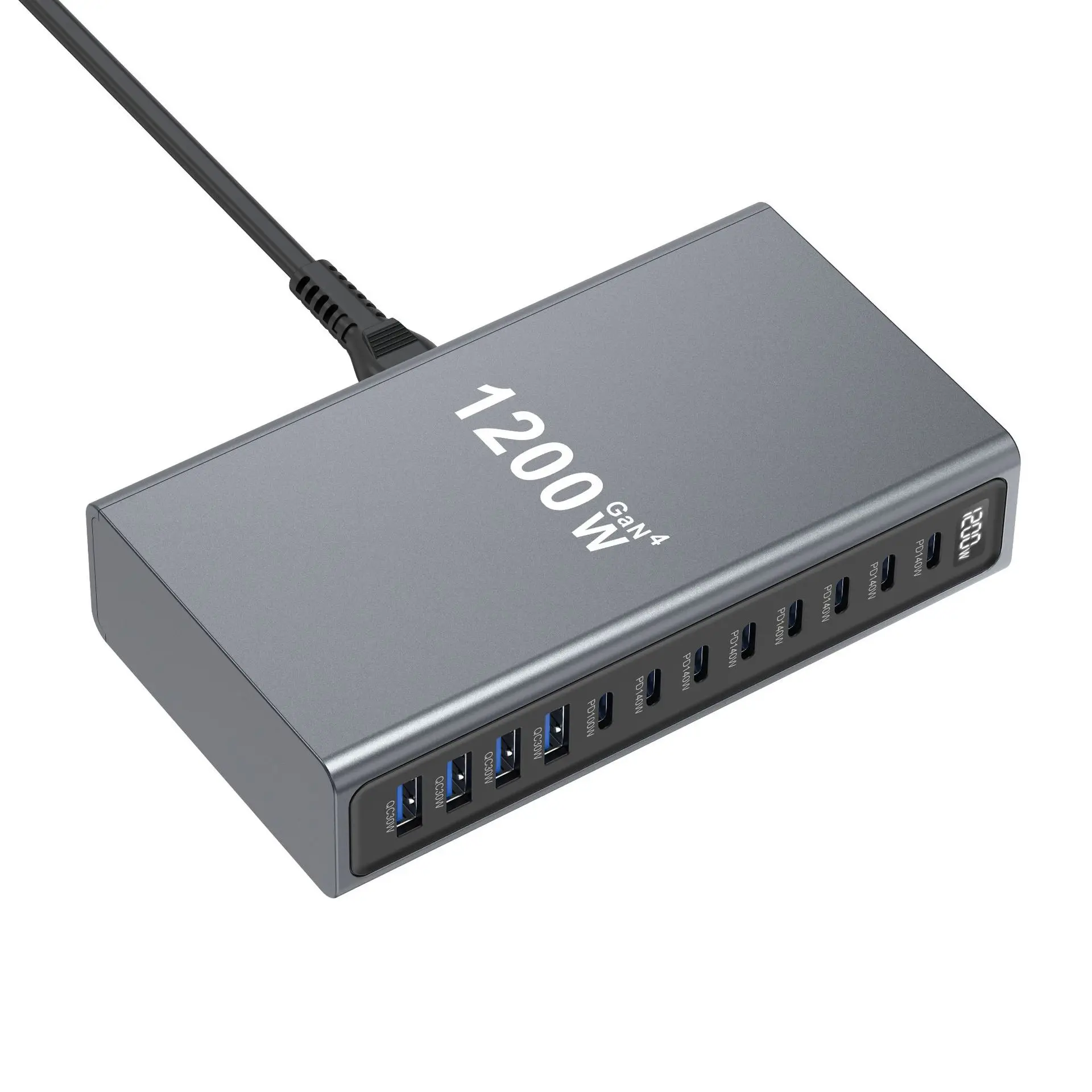 New 1200W Multi Port GaN Desktop Hub Station Adapter 140W PD USB Fast Charging for MacBook Pro Laptop 100W for Phone Tablet