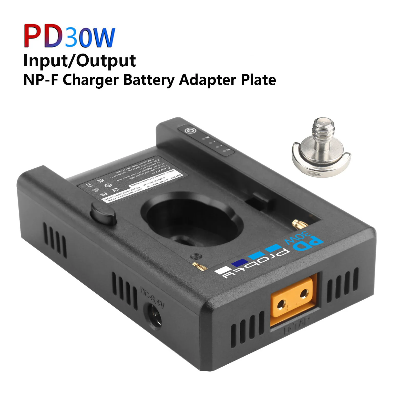 New NP-F Series Battery Charger Battery Adapter Plate w PD30W USB-C Input/Output Charging Port for Sony NP-F970 NP-F750 NP-F550