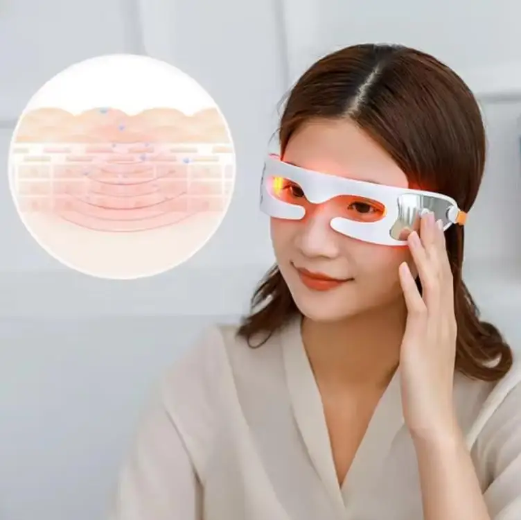 Smart Light Therapy Eye Massager - Vertical Microcurrent Facial Beauty Tool with Vibration Function