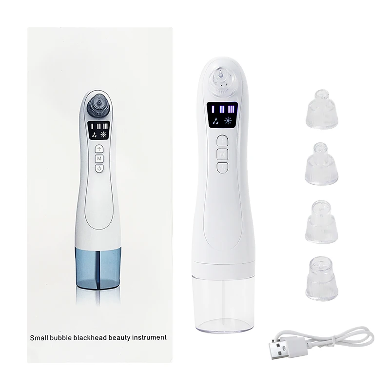 Smart Library Beauty New Style Electric Small Bubble Nose Blackhead Remover Vacuum Acne Tool Kit Pore Cleaner Lifting Feature He