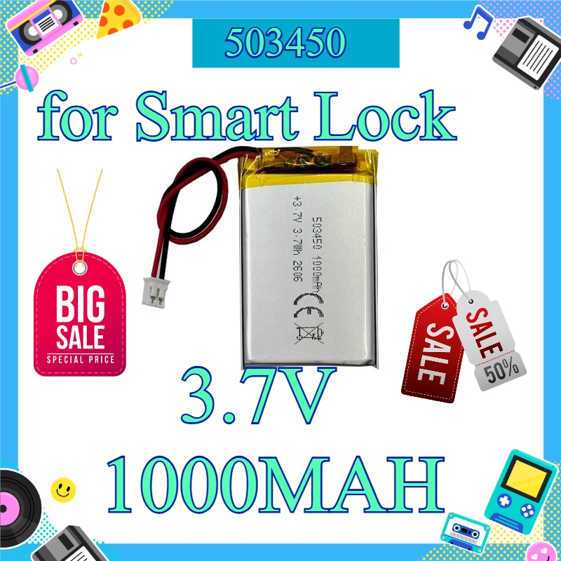 503450 1000mAh 3.7V Lithium Polymer Battery for Smart Lock Lithium‑ion Tools Beauty Device Early Reading Machine