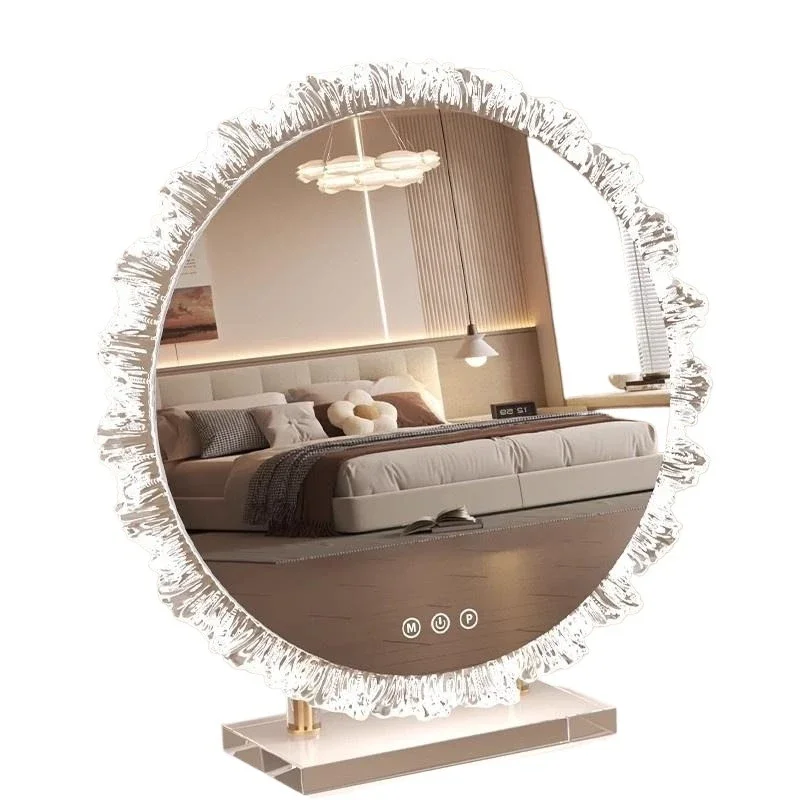 Makeup mirror with lamp led special-shaped dresser rotating vanity mirror smart touch beauty mirror