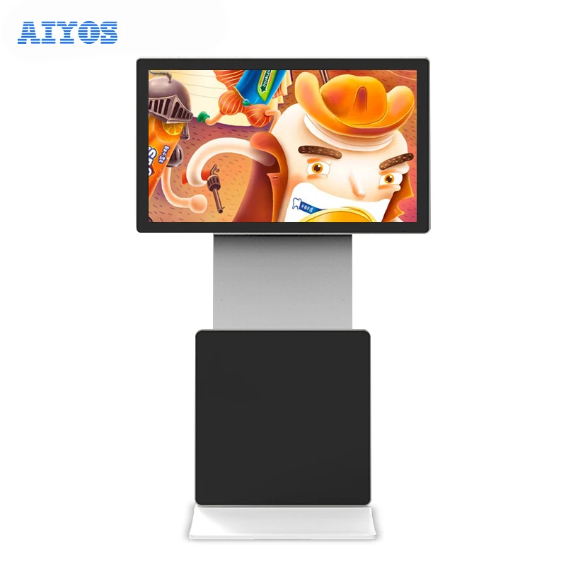 Shopping Mall Floor Standing Rotatable LCD Advertising Digital Signage Display Monitor Touch Screen Restaurant Kiosk