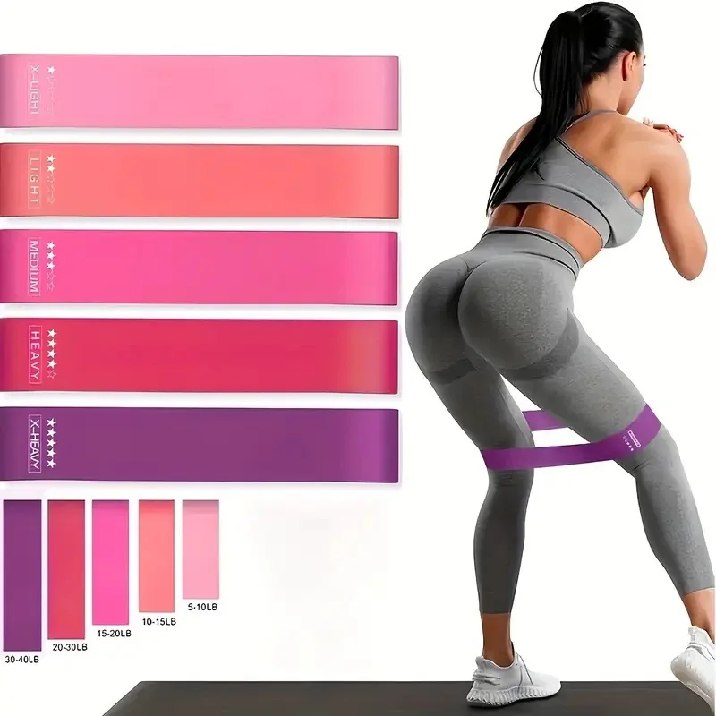 Portable Fitness Workout Equipment Rubber Resistance Bands Yoga Gym Elastic Yoga Gum Strength Train Pilates Women Weight Sports