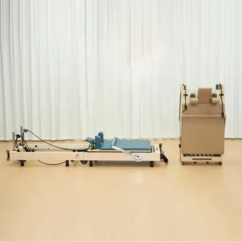 【Hot】Multi-Functional Household Portable Stable Maple Folding Yoga Machine, Pilates Folding Fitness Equipment Core Training Mach