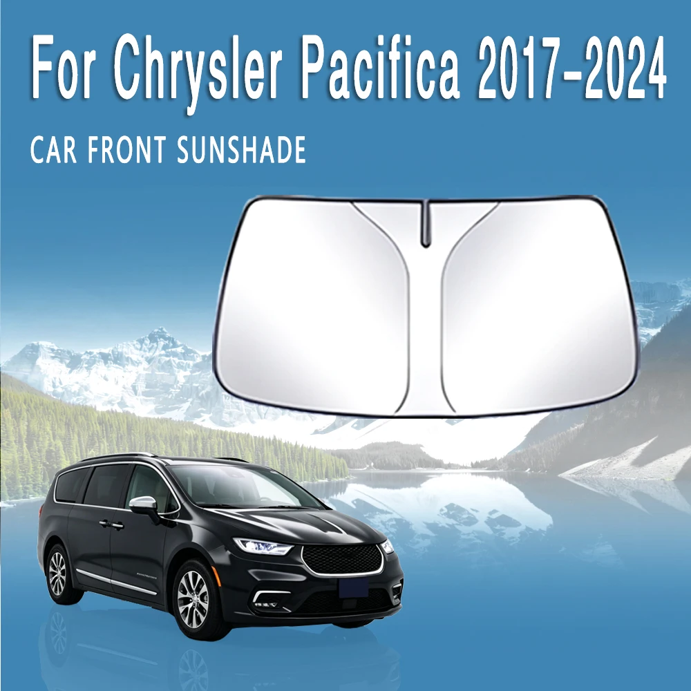 For Chrysler Pacifica Minivan 2017-2024 Car Front Windshield Sunshade Heat Insulation Sun Visor Summer Auto Accessories Foldable