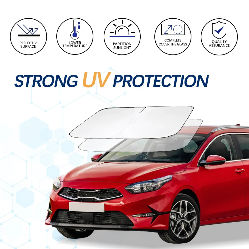 Car Windshield Sun Shade Window Shade Foldable Sun Visor Protector Blocks UV Rays For KIA Ceed JD CD ED Car Summer Accessories