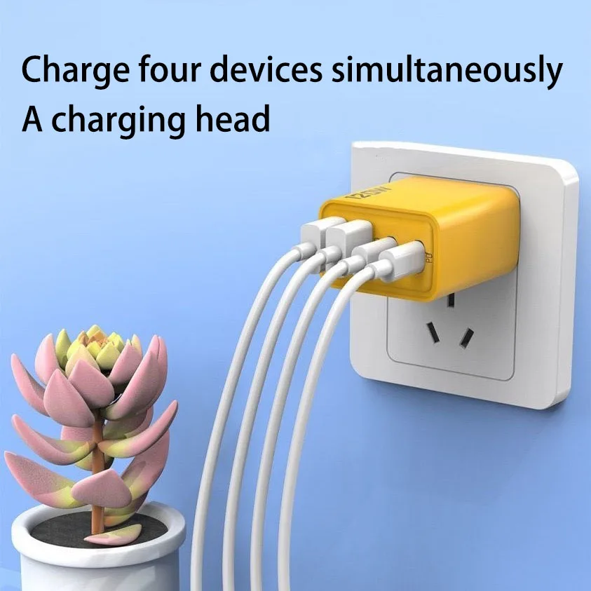120W 4 Port Fast Charging PC/USB Charger EUR/US/UK Standard Type C Wall Charger QC3.0 Adapter for IPhone Samsung Millet Huawei