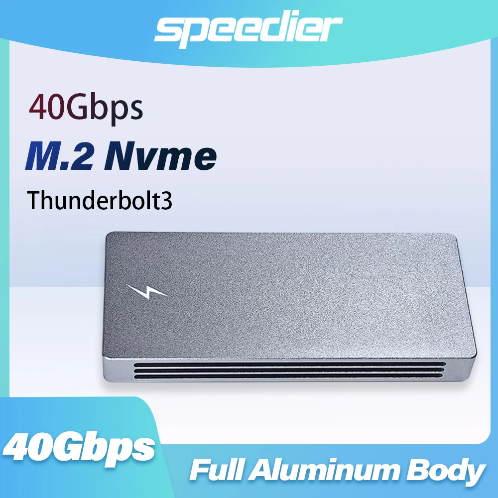 Thunderbolt 3 M.2 Nvme Mobile Hard Disk Enclosure 40Gb/s Full Aluminum Body for PC/laptop Mobile Phone Smart TV PS4 JHL6340
