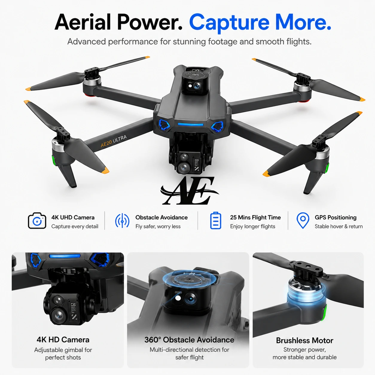 64G GPS RC Drone 8K Professional HD Camera Brushless 3-Axis Gimbal Obstacle Avoidance Large Screen FPV Drones RC Quadcopter AE30