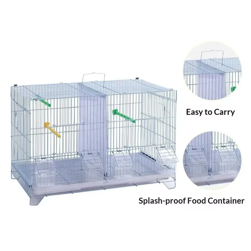 Wholesale Foldable Rectangular Iron Wire Birdcage for Parrot Breeding Pet Box bird cage accessories jaulas para pájaros