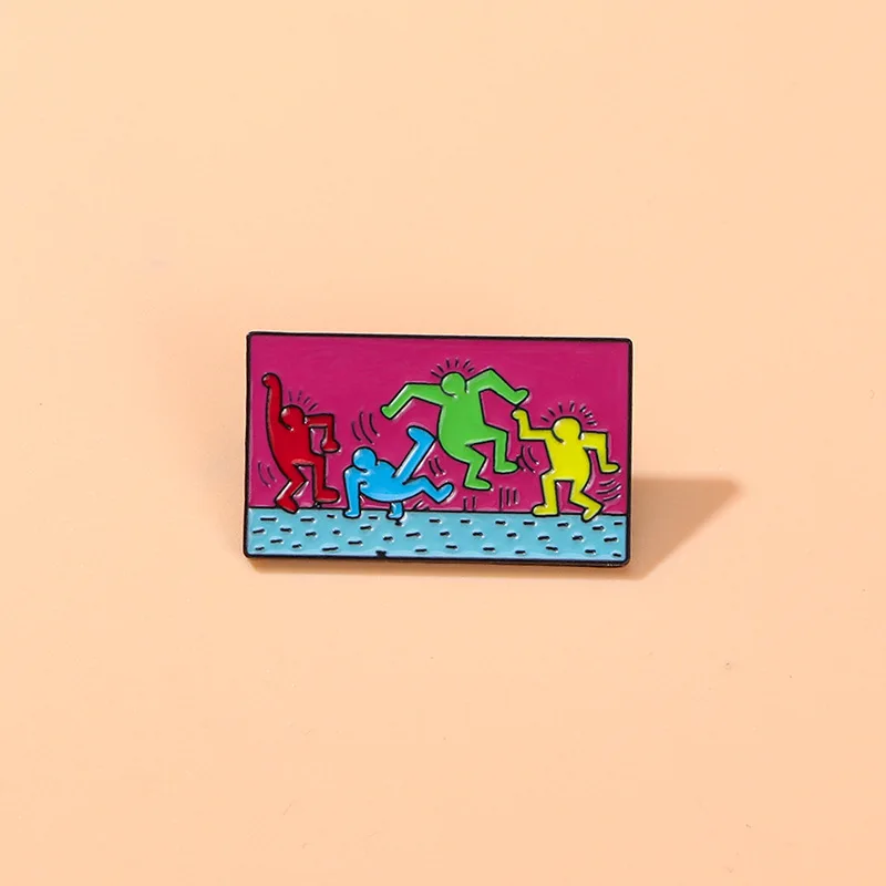 Colorful Cartoon Disco Dancing Enamel Brooch Creative Funny Lapel Pin Badge Backpack Clothing Hat Accessories