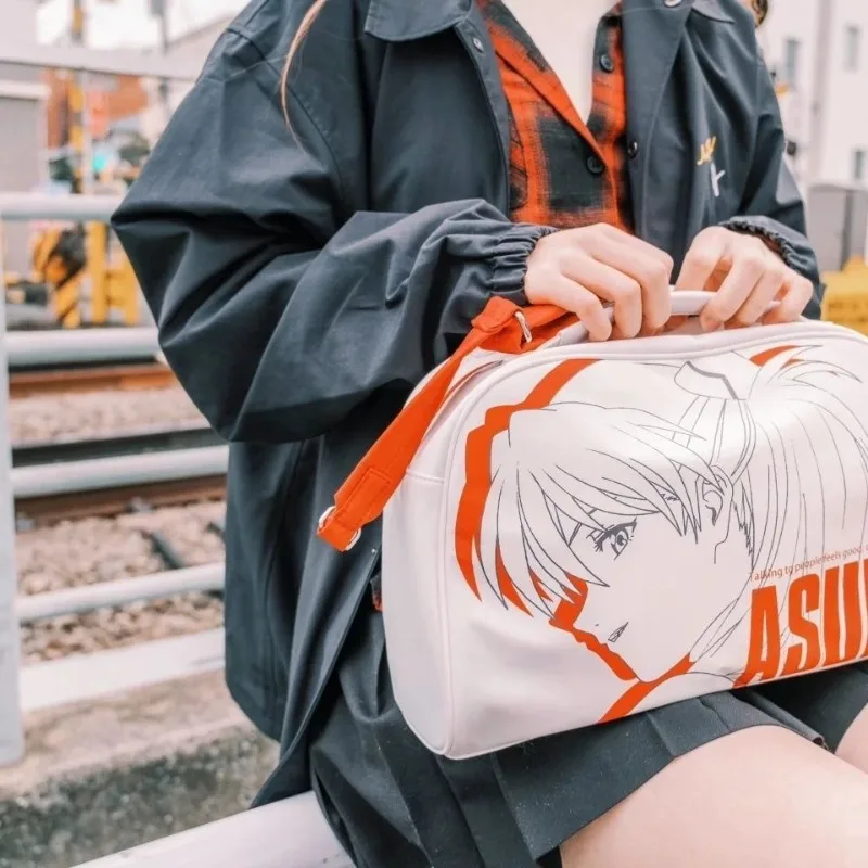 Japanese Anime Neon Genesis Evangelion Asuka Women's Shoulder Crossbody Bag Creative Cartoon Print Casual Trendy Travel Backpack