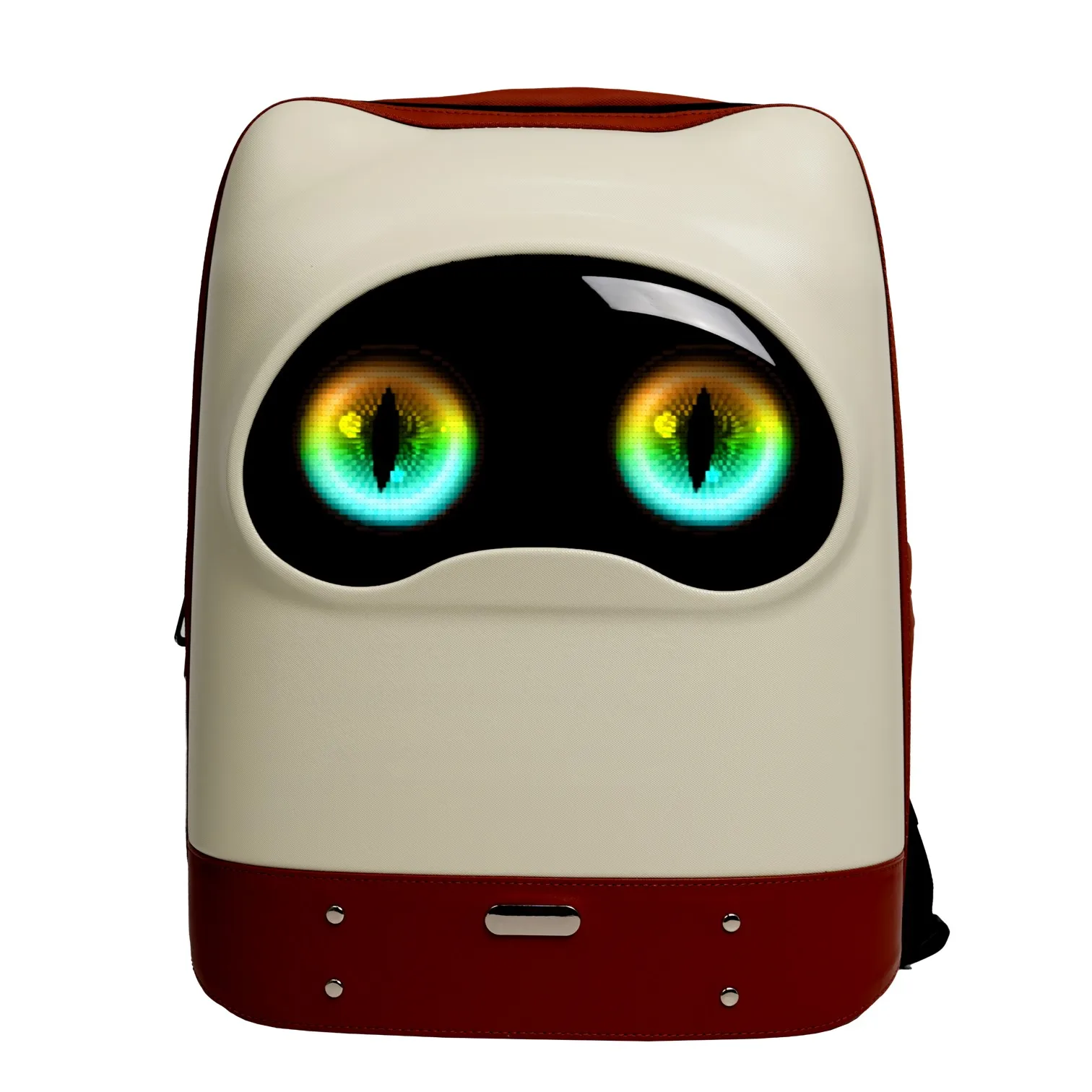 LOY LED Screen Eyes Backpack Cellphone App Control School Bag Comfortable Carry Knapsack Waterproof Dustproof for Cyclist