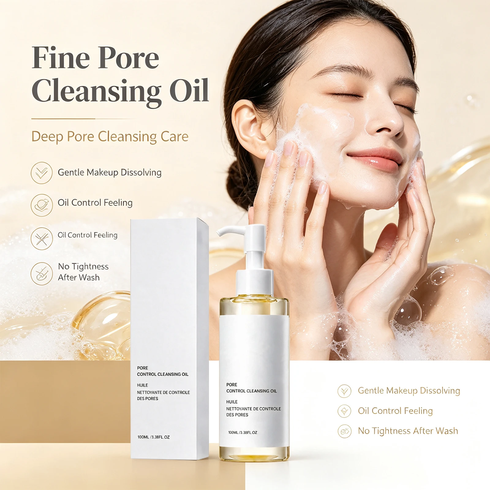 Pore Control Cleansing Oil Makeup Remover Refreshing Skin Reduce Blackheads Purifying Pores Hydrating Moisturizing Facial Care