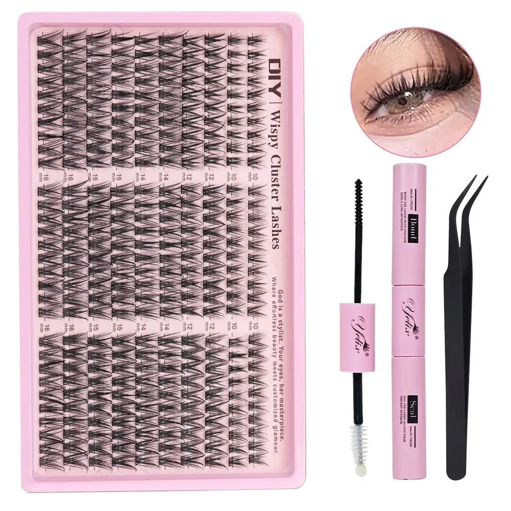 New 10-16mm Length False Eyelashes 30D/40D/50D/60D Fluffy Clusters Faux Cils Natural Look Wispy Style DIY Lashes Book Eye Makeup