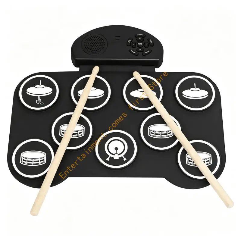 Foldable Electronic Drum Set with Onboard Speaker Great for Home Practice 55KD
