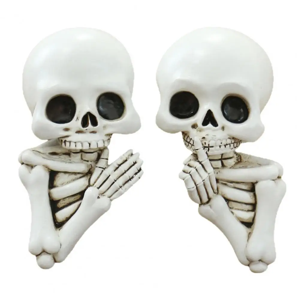 Resin Skeleton Decor Halloween Skeleton Switch Stickers Spooky Resin Skull Wall Decorations Self-adhesive Home Party Ornaments