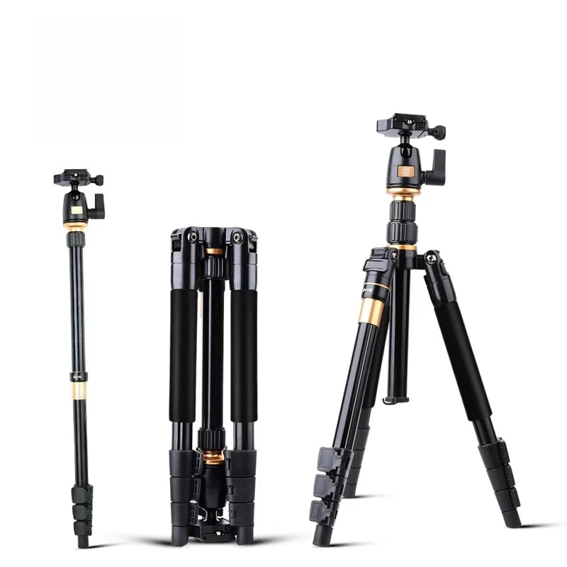 Q555  Height 55 Inch Photographic Stand Mini Aluminum Camera Folded Tripod Mount Digital and  Phone Stand Portable Tripod
